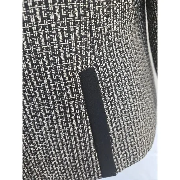 Womens blazer size 10 misses M medium gray suit coat lined Kasper black trim - Picture 9 of 10